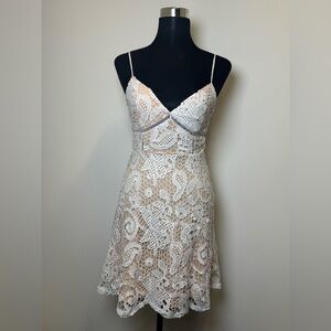 Lush white lace mini dress